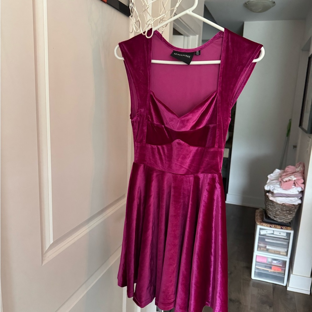 Magenta Velvet Dress by MinkPink